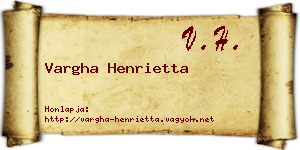 Vargha Henrietta névjegykártya