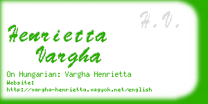henrietta vargha business card
